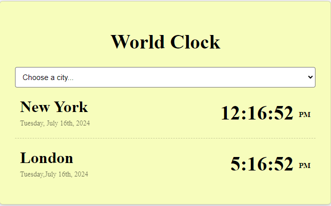 world clock project